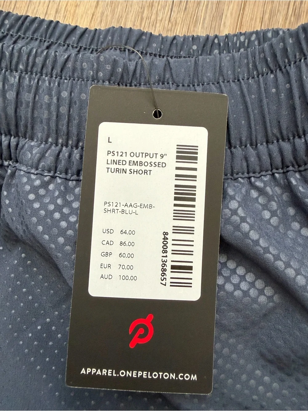 Peloton Output 9” Turin Lined Shorts NWT Size Large Navy Performance Running Gym
